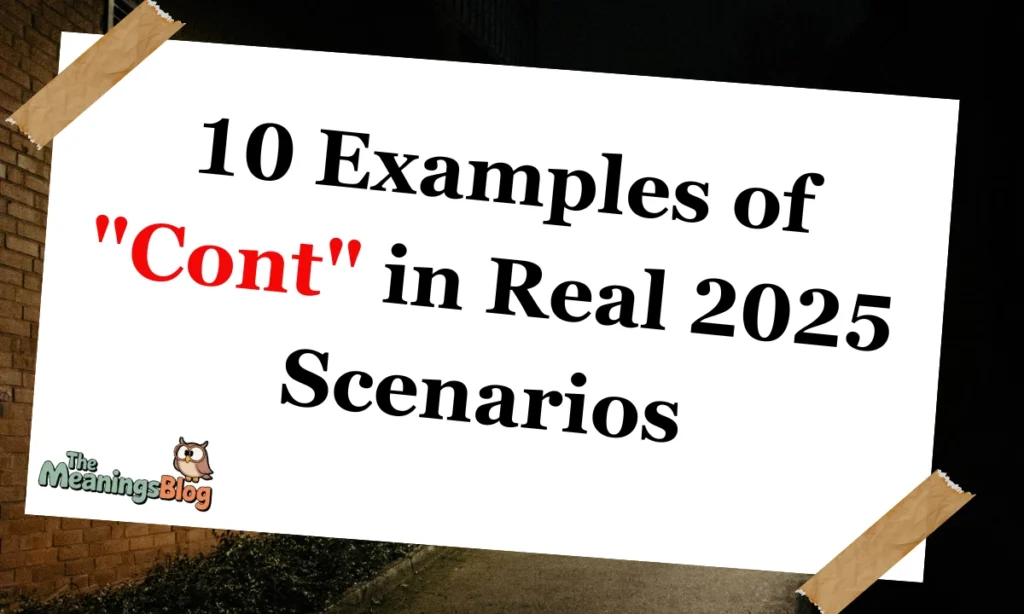 10 Examples of "Cont" in Real 2025 Scenarios