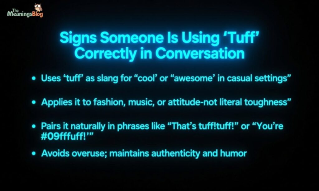 Signs Someone Is Using “Tuff” Correctly in Conversation